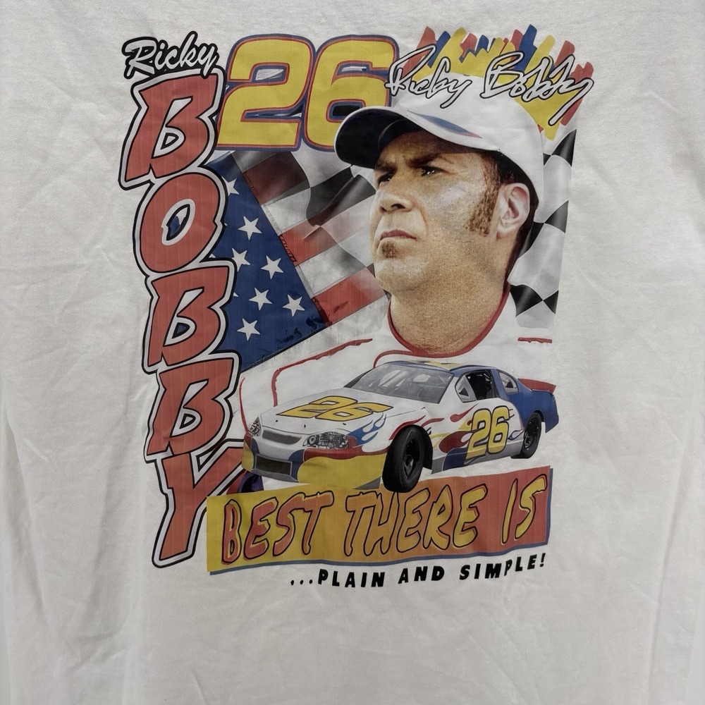 Talladega Night The Ballad Of Ricky Bobby T-Shirt Men's Large White - Picture 7 of 8